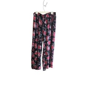 Torrid split legs floral wide leg pants elastic waistband lined Sz 2 (18-20)